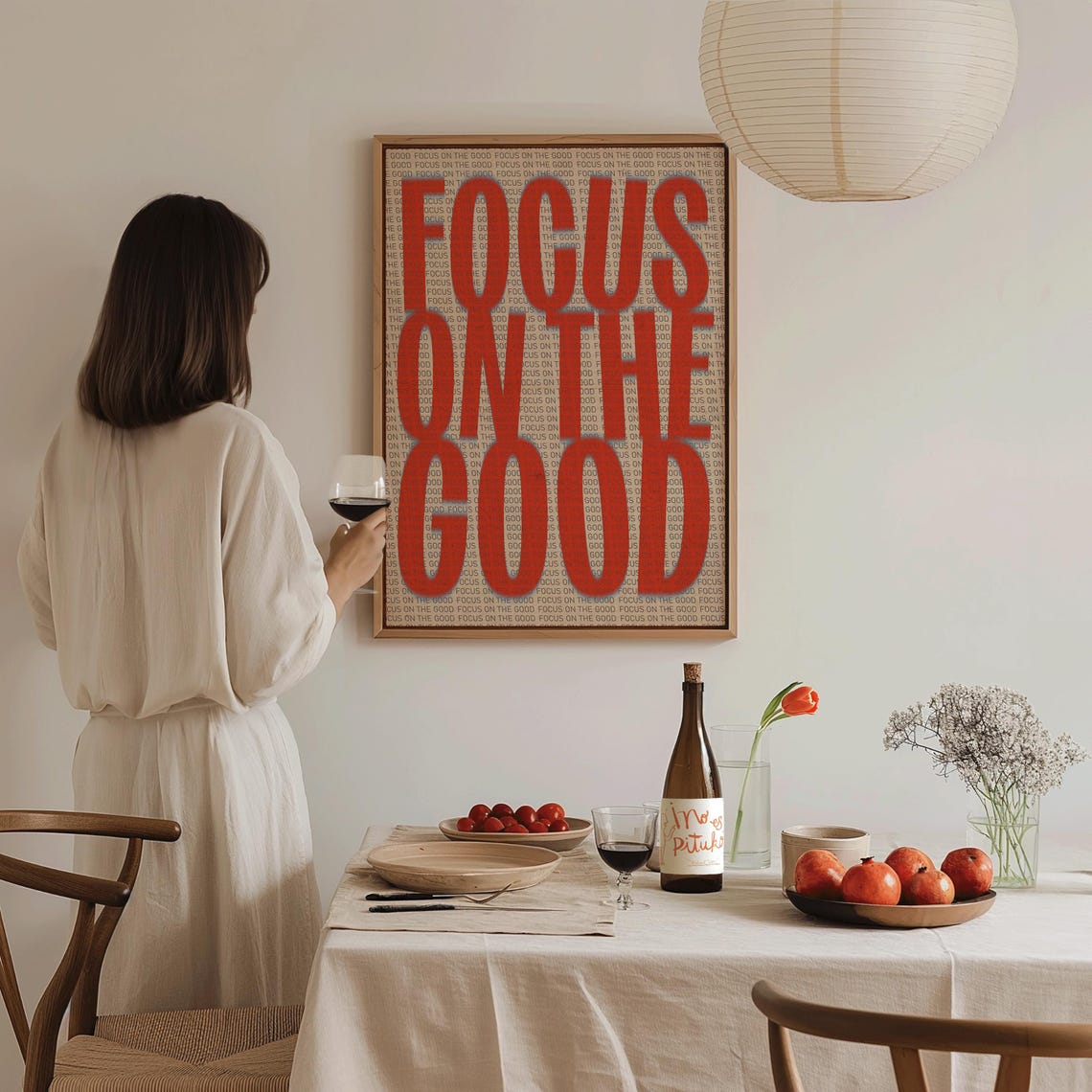 Focus On The Good Burnt Orange Bold Typography Motivational Poster - Image 3