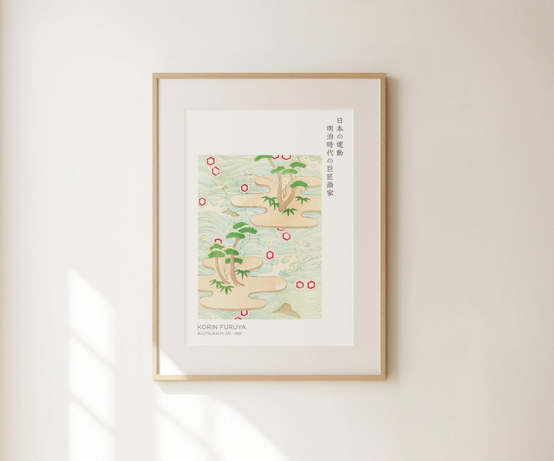 Korin Furuya Print Bijutsukai Japanese Island Sea Print Japanese Wall Art Large Japanese Art For Living Room Japanese Prints - Image 3