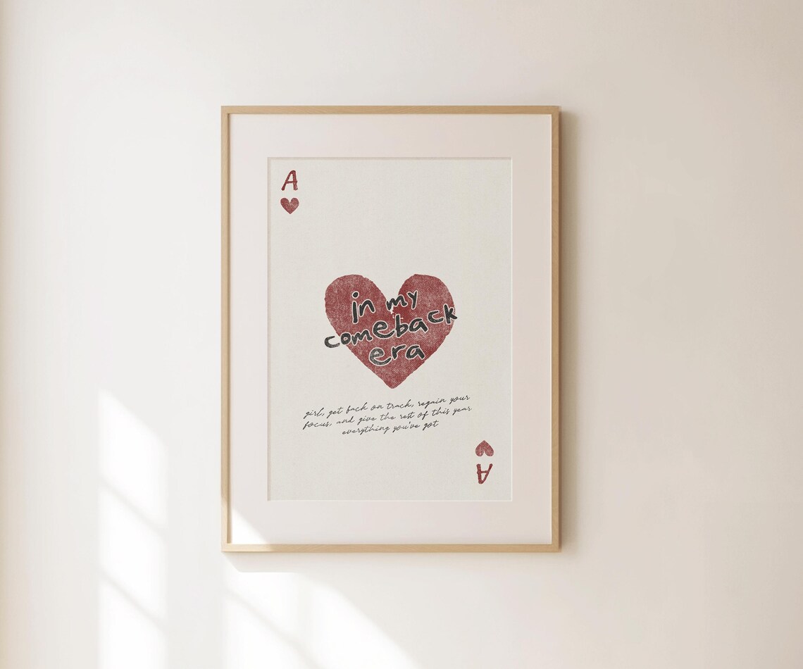 In My Comeback Era Red Ace of Hearts Feminist Empowerment Poster - Image 4