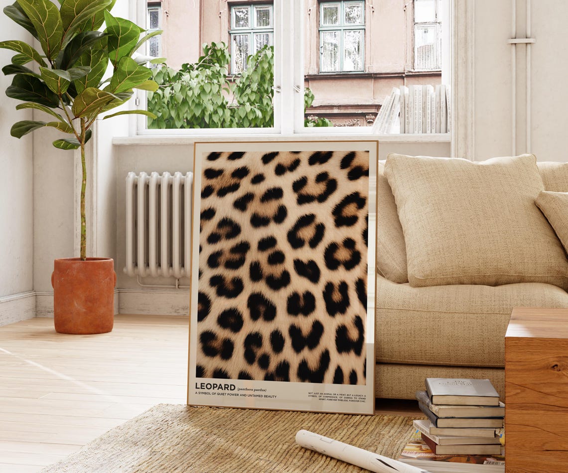 Leopard Panthera Pardus Close Up Fur Print Minimalist Wildlife Poster - Image 4