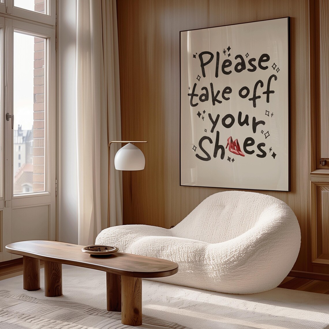 Please Take Off Your Shoes Sparkle Hand Lettered Entryway Art Poster - Image 2