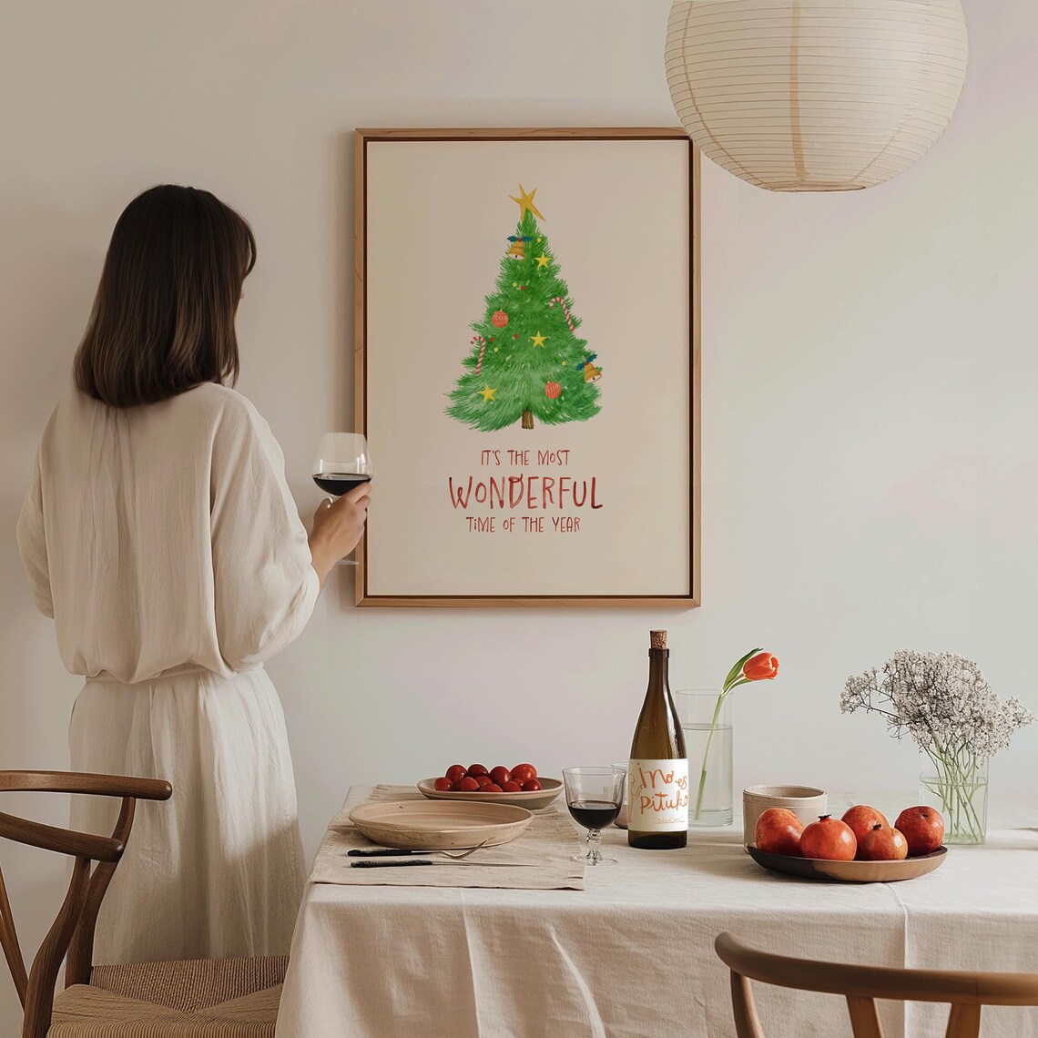Its The Most Wonderful Time Of The Year Watercolor Tree Holiday Print - Image 4