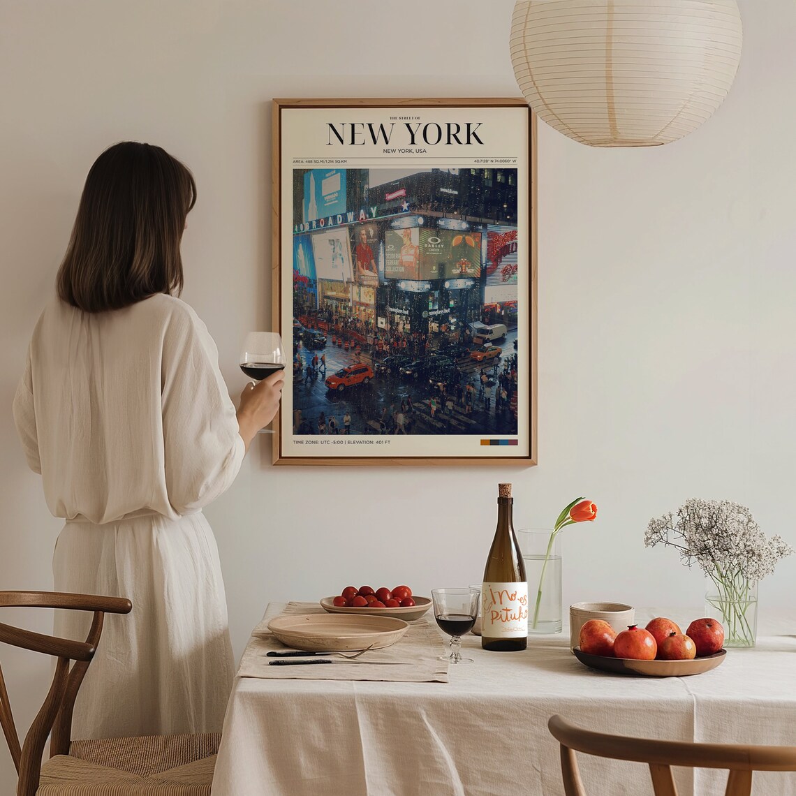 Travel Poster Street At New York Poster Vintage Posters In New York Print For Living Room Large Modern Office Wall Art - Image 3