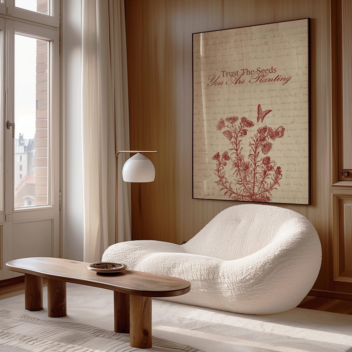Trust The Seeds You Are Planting Red Botanical Quote Wall Poster - Image 3