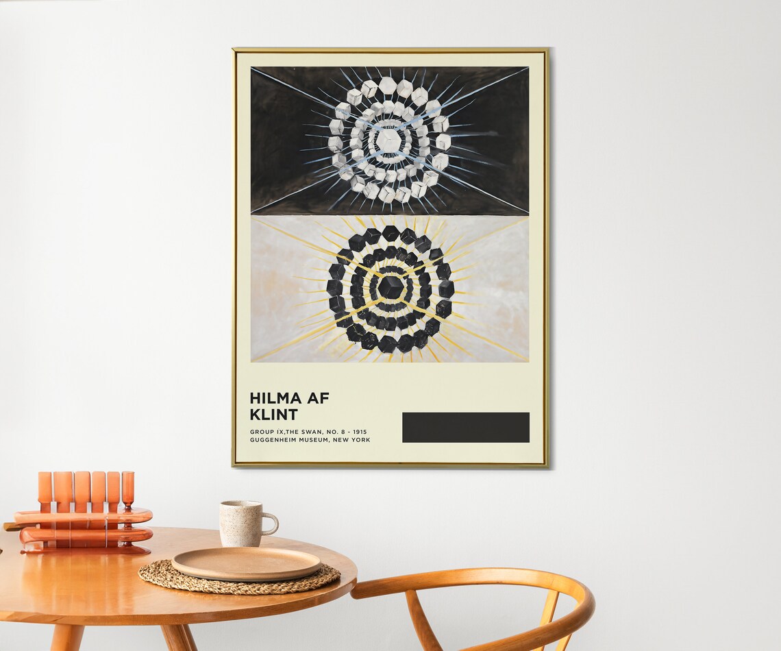 Hilma af Klint The Swan No 8 1915 Black White Abstract Art Poster - Image 2