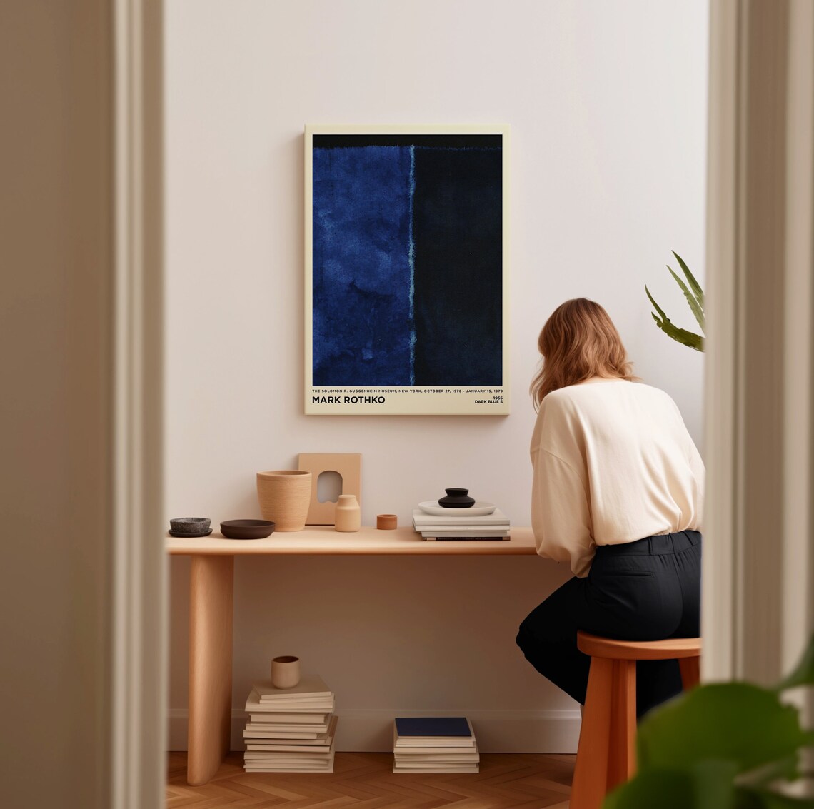 Mark Rothko Dark Blue 5 Navy Color Field Guggenheim Museum Art Poster - Image 3