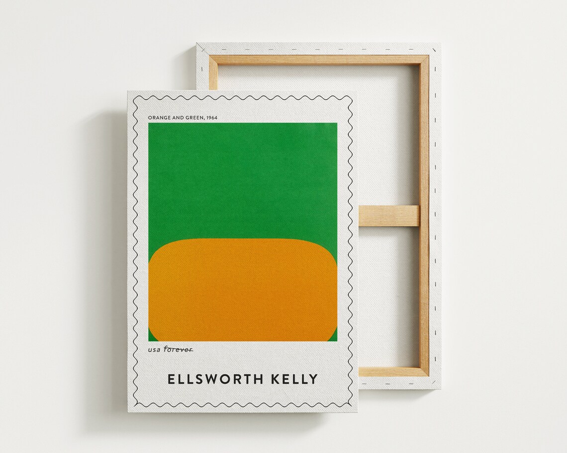 Ellsworth Kelly Orange and Green 1964 Geometric Stamp Art Print