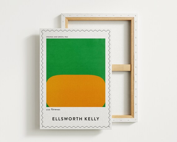 Ellsworth Kelly Print Art Wall Art Orange Green Large Abstract Wall Art For Living Room Geometry Wall Art Home Decor
