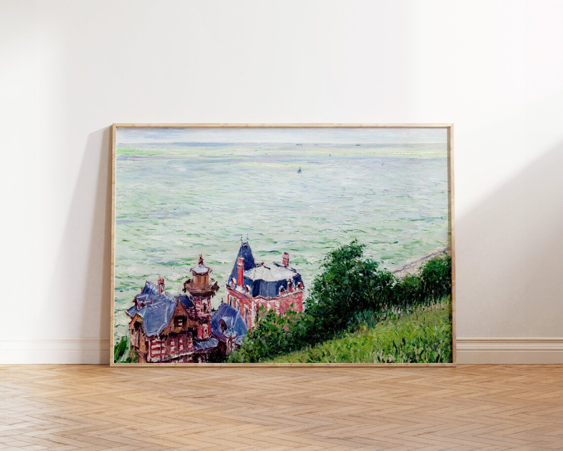 Monet Impressionist Coastal Villas Painting Vintage Ocean Wall Art Poster - Image 5