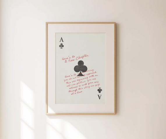Heres To A New Chapter Print Affirmation Wall Art Positive Office Decor Inspirational Quotes Apartment Decor Cute Self Love Print
