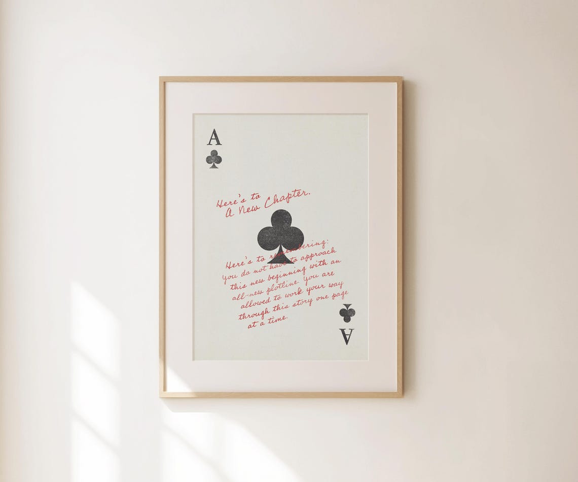 Heres To A New Chapter Print Affirmation Wall Art Positive Office Decor Inspirational Quotes Apartment Decor Cute Self Love Print
