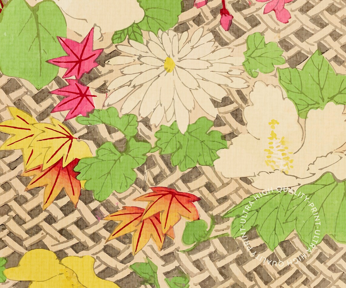 Korin Furuya Print Bijutsukai Japanese Flower Botanical Print Japanese Wall Art Large Japanese Art For Living Room Flower Prints - Image 5