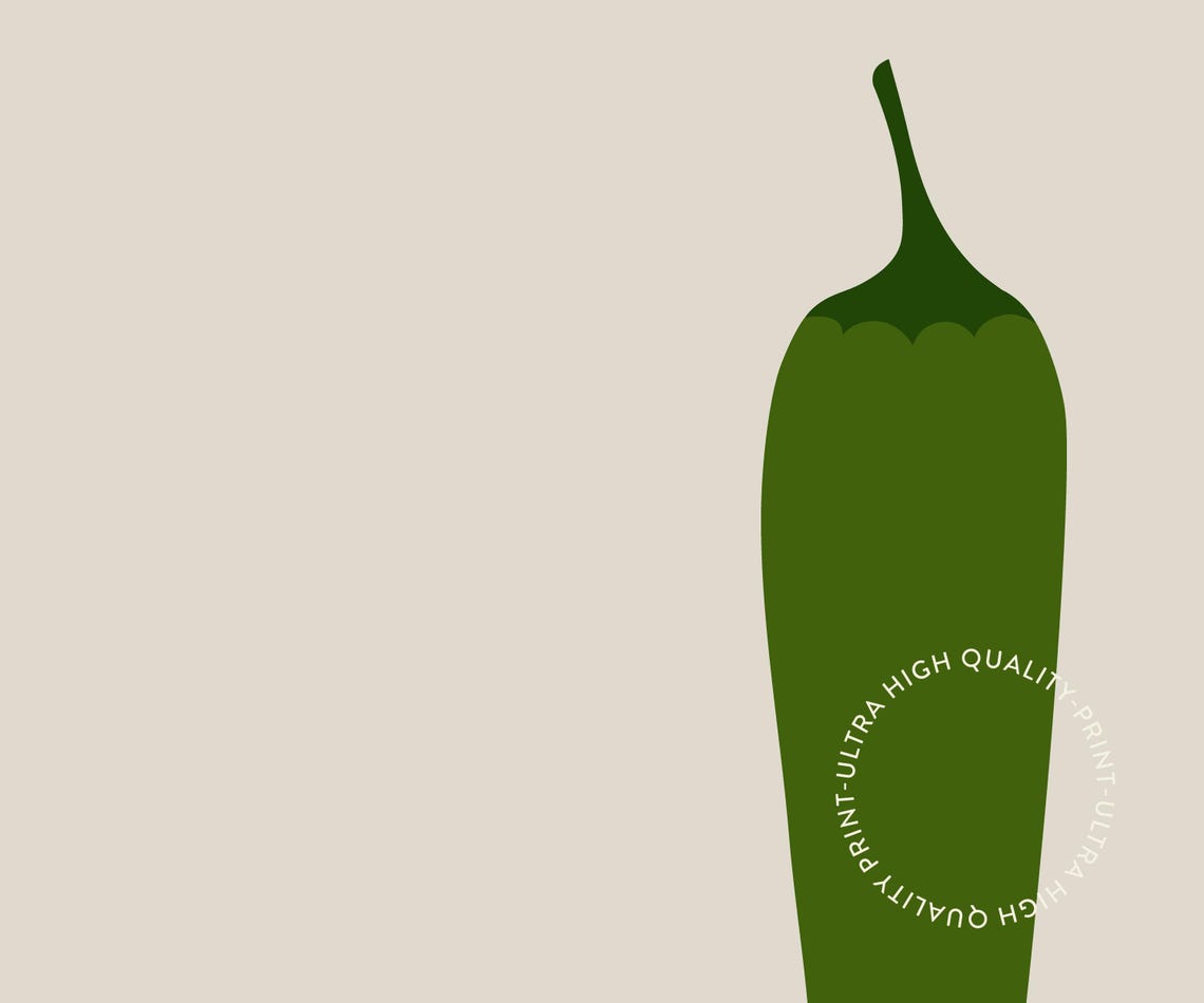 I'm Hot Green Chili Pepper Funny Retro Minimalist Kitchen Decor Poster - Image 5