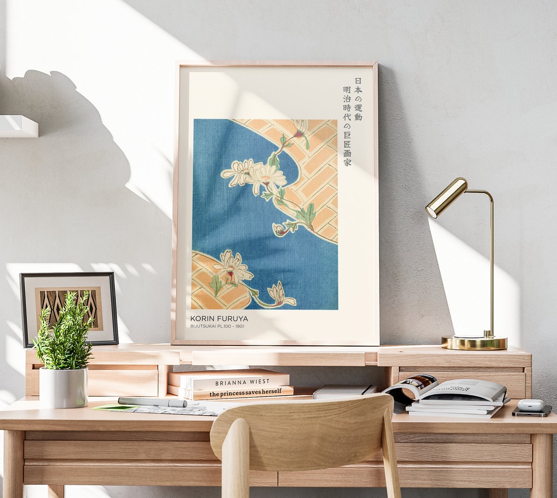Korin Furuya Print Bijutsukai Pastel Flowers Print Japanese Wall Art Large Japanese Art For Living Room Japanese Flower Prints - Image 3