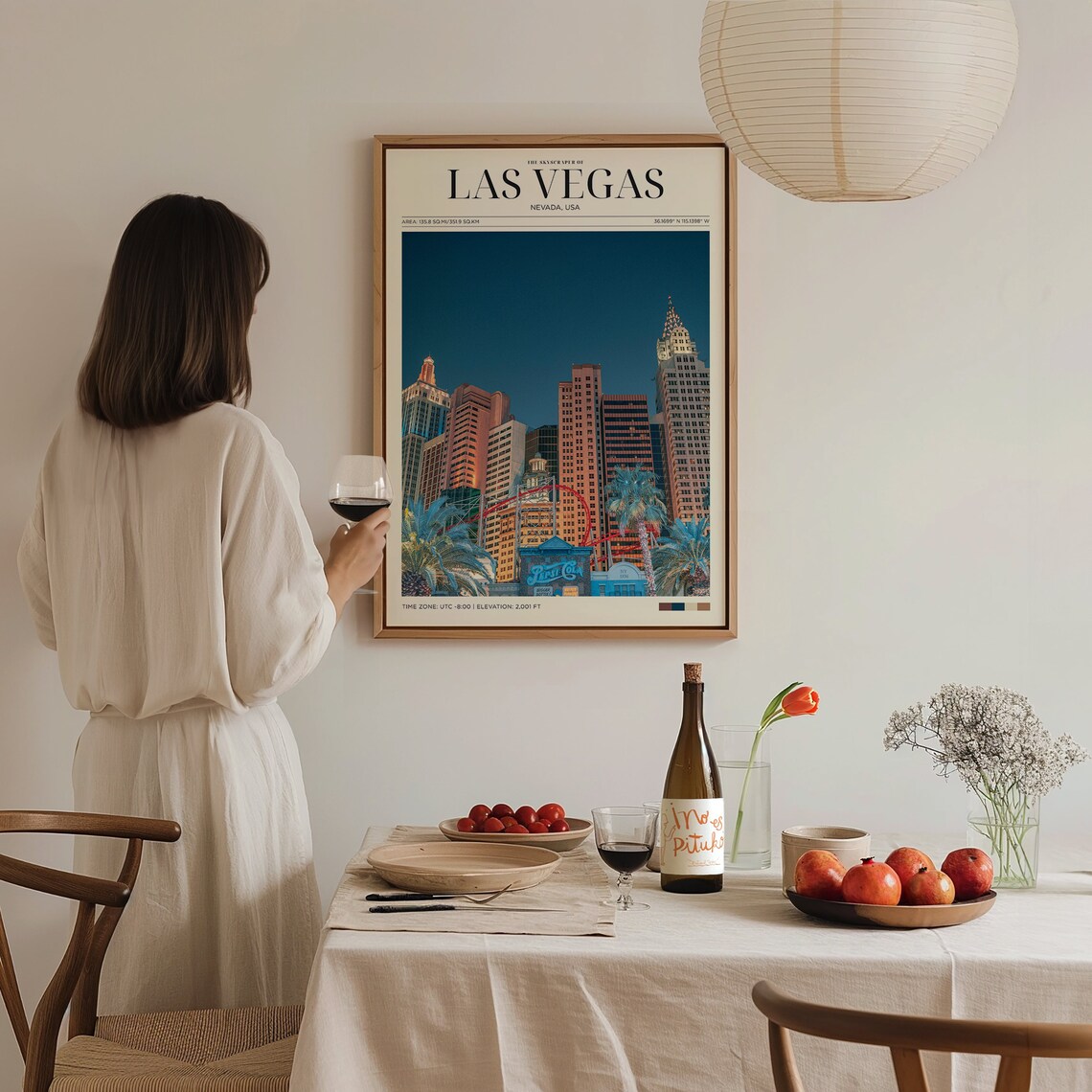 Las Vegas Nevada Skyscraper Skyline Day Vintage Travel Poster - Image 3