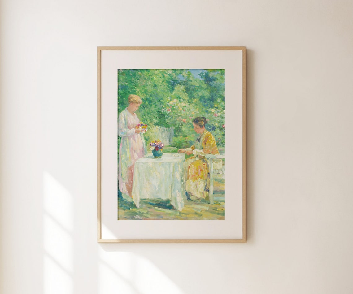 In The Garden Print Cottage Core Wall Art Coquette Aesthetic Cottage Home Decor Garden Art Painting French Landscape Flowers Wall Art - Image 3