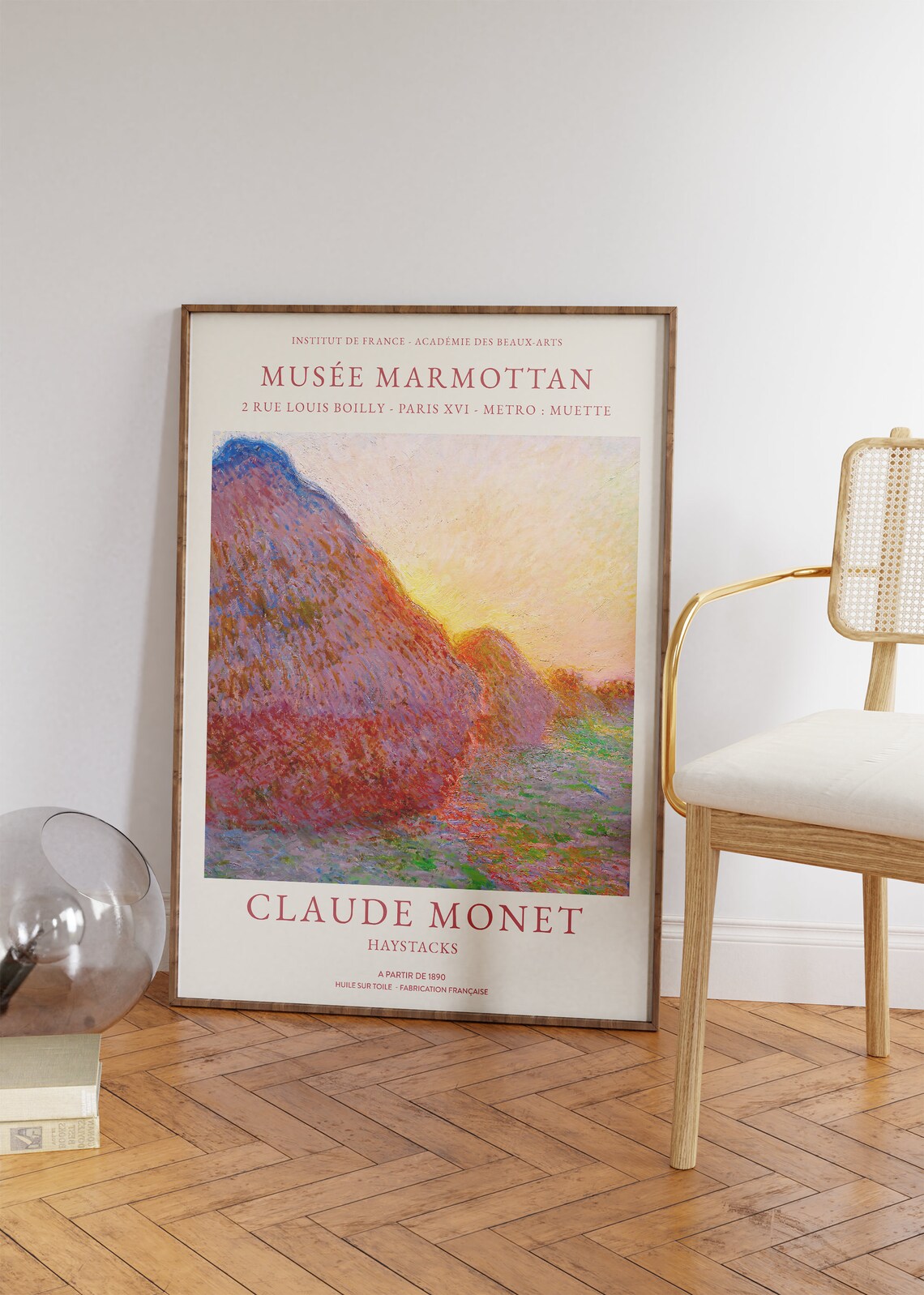 Claude Monet Haystacks Impressionist Landscape Musee Marmottan Exhibition Poster - Image 4
