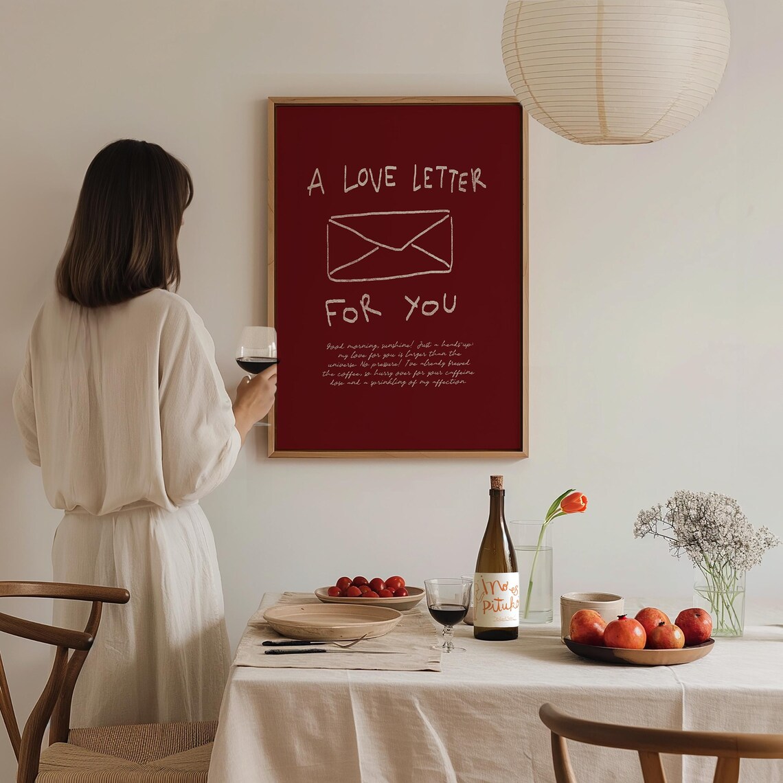 A Love Letter For You Red Envelope Self Love Handwritten Poster - Image 3