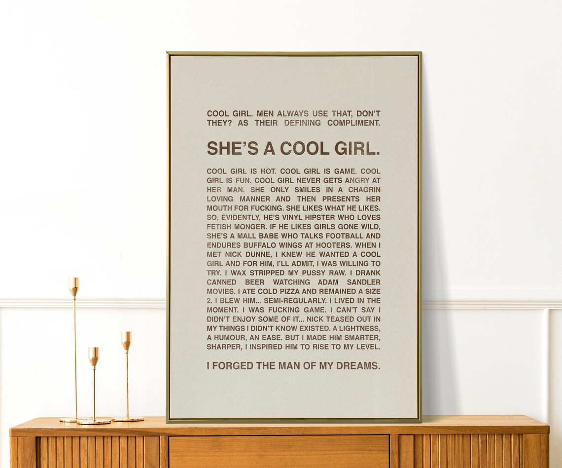 Shes A Cool Girl Gone Girl Movie Monologue Minimalist Quote Art Poster - Image 3
