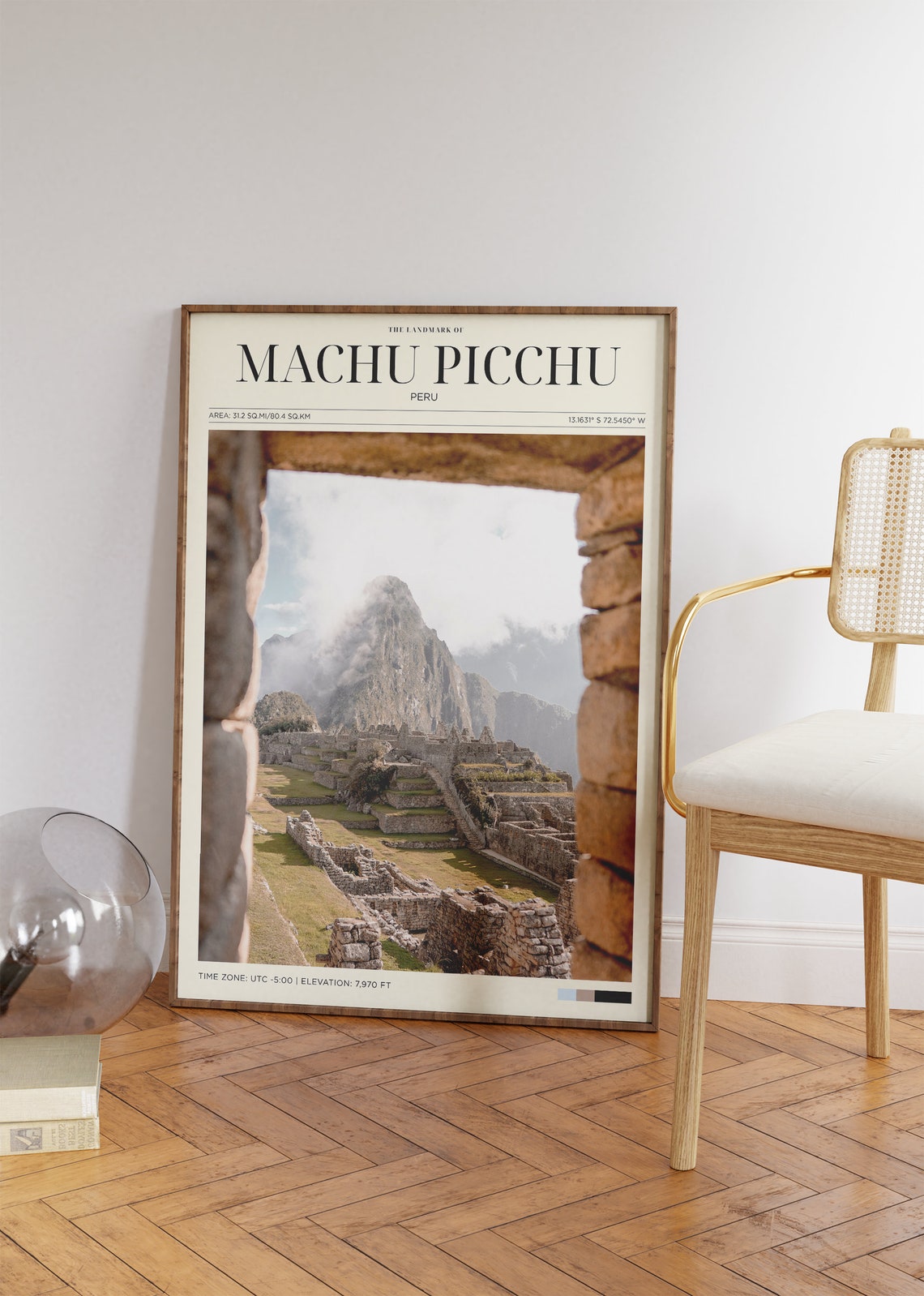 Machu Picchu Peru Inca Ruins Stone Doorway Mountain View Travel Poster - Image 2