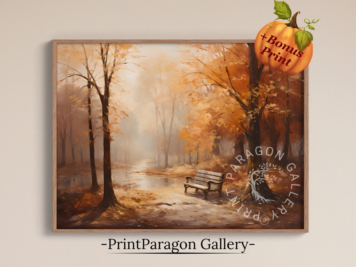Sunny Autumn Park, Rustic Countryside Scenery