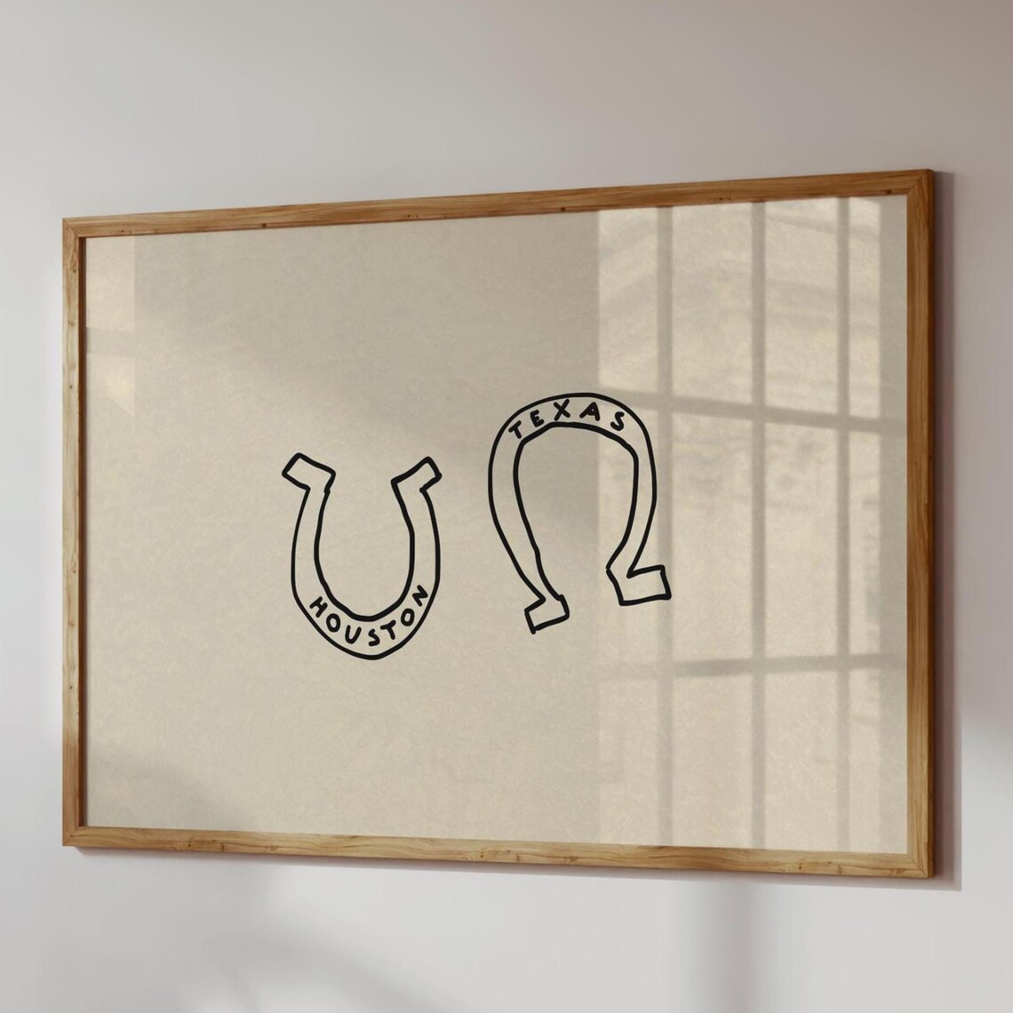 Houston Texas Horseshoe Art Print, Western City