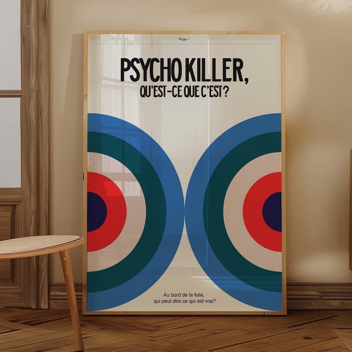 Psycho Killer Quest Ce Que Cest Red Blue Retro French Poster