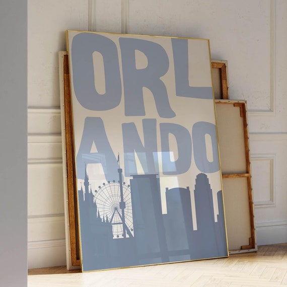 Orlando Vintage Travel Poster, Minimalist Decor