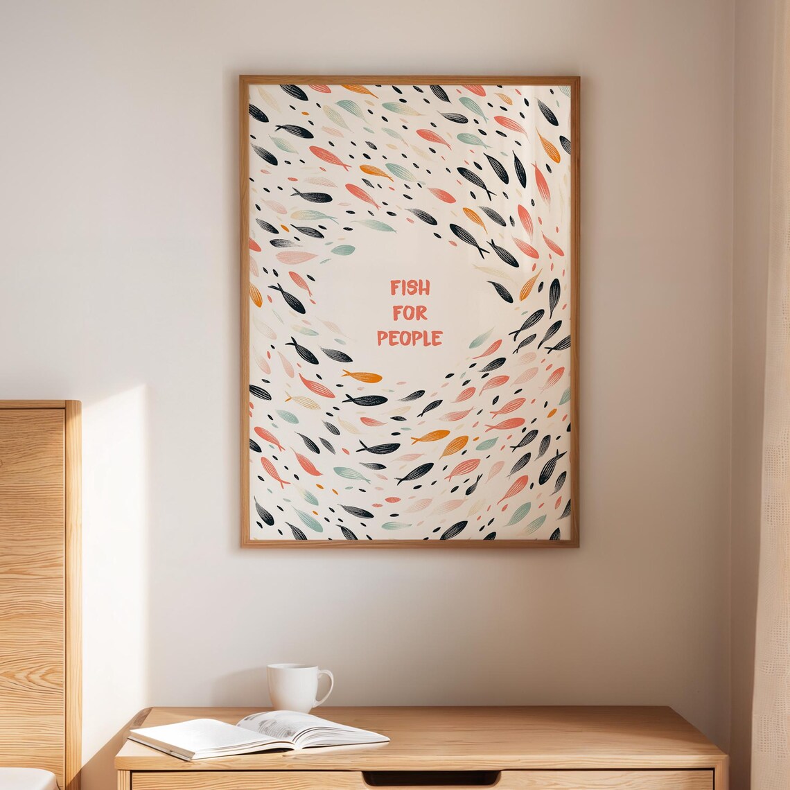 Fish For People Inspirational Christian Quote, Minimalist