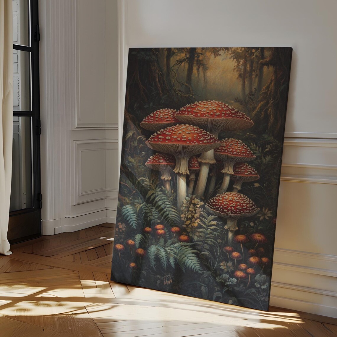 Enchanted Forest Fly Agaric Mushrooms, Rustic Decor