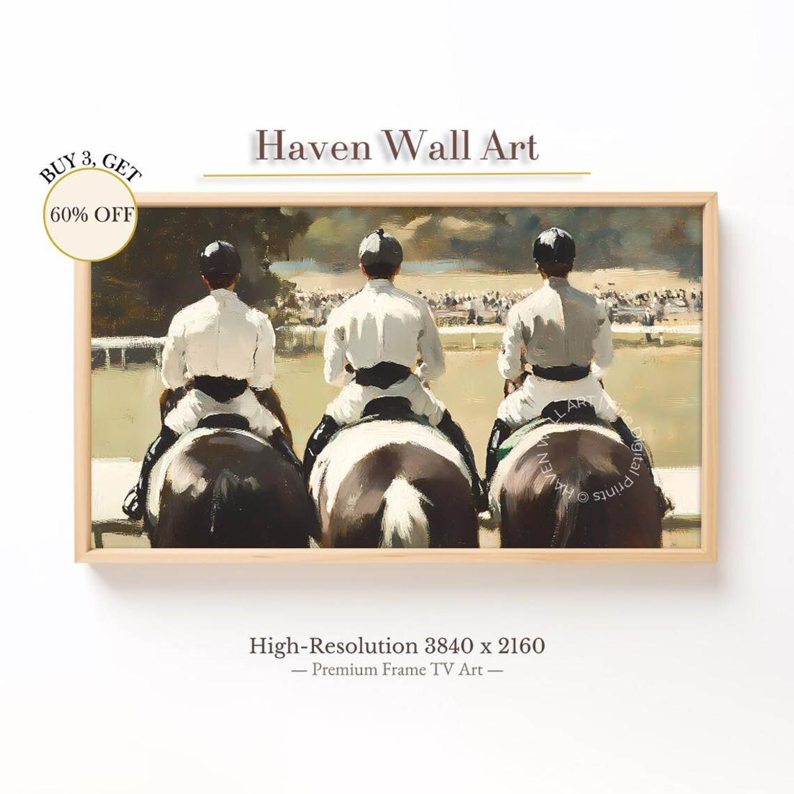 Equestrian Riders Showground Horseback Riding Vintage Art Poster