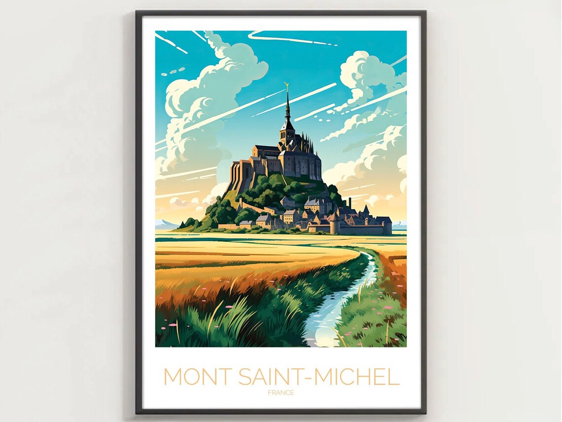Mont Saint-Michel France Gold Tidal Island Abbey Bay View Poster