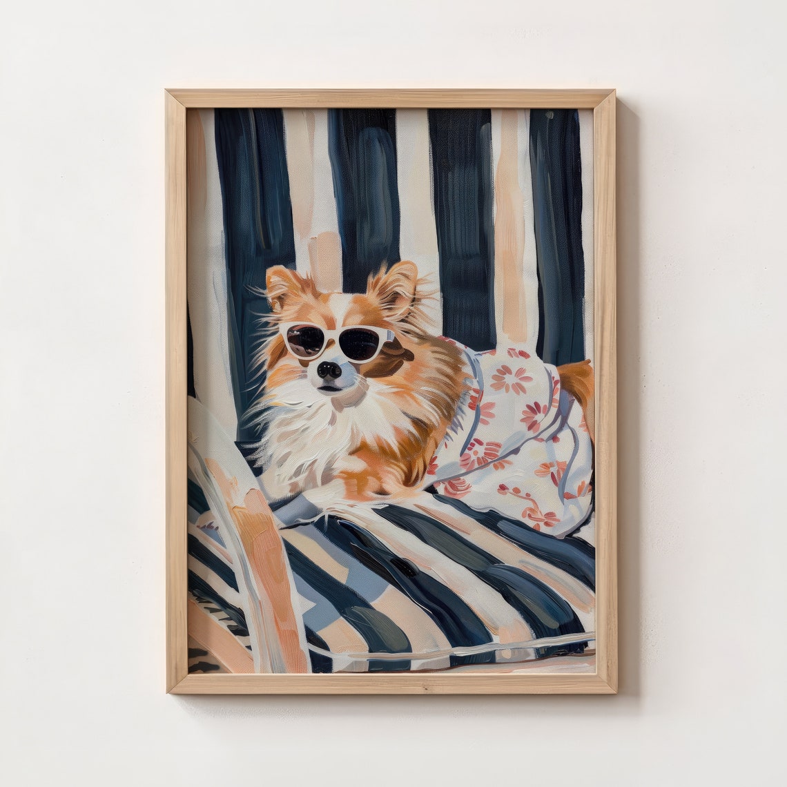 Cool Chihuahua Sunglasses Beach Chair Funny Dog Wall Art Print - Image 5