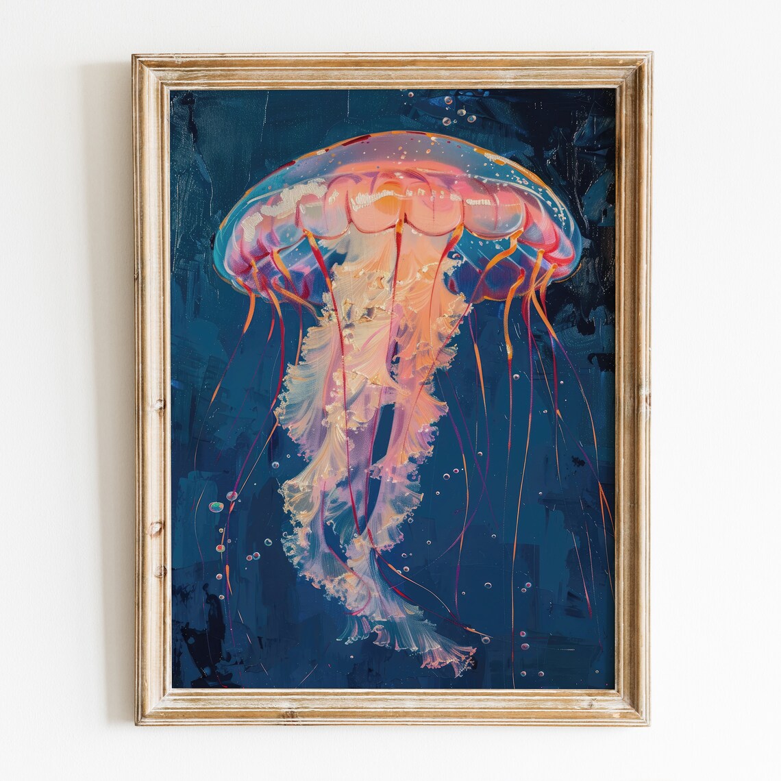 Preppy Jellyfish Vintage Ocean Art Print