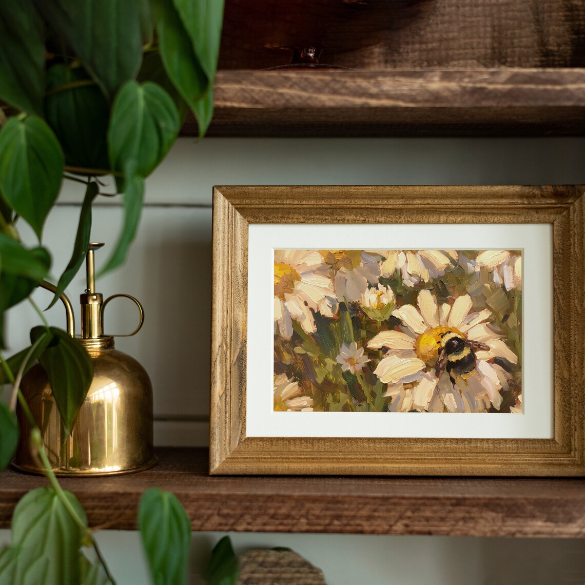 Cute Bee And Daisies Vintage Spring Art Print - Image 5