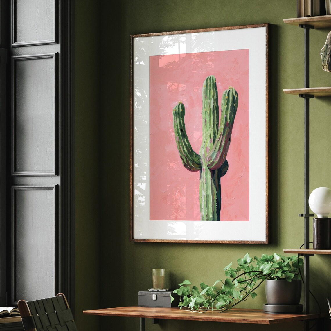 Cactus Girly Vintage Western Pink Poster - Image 5