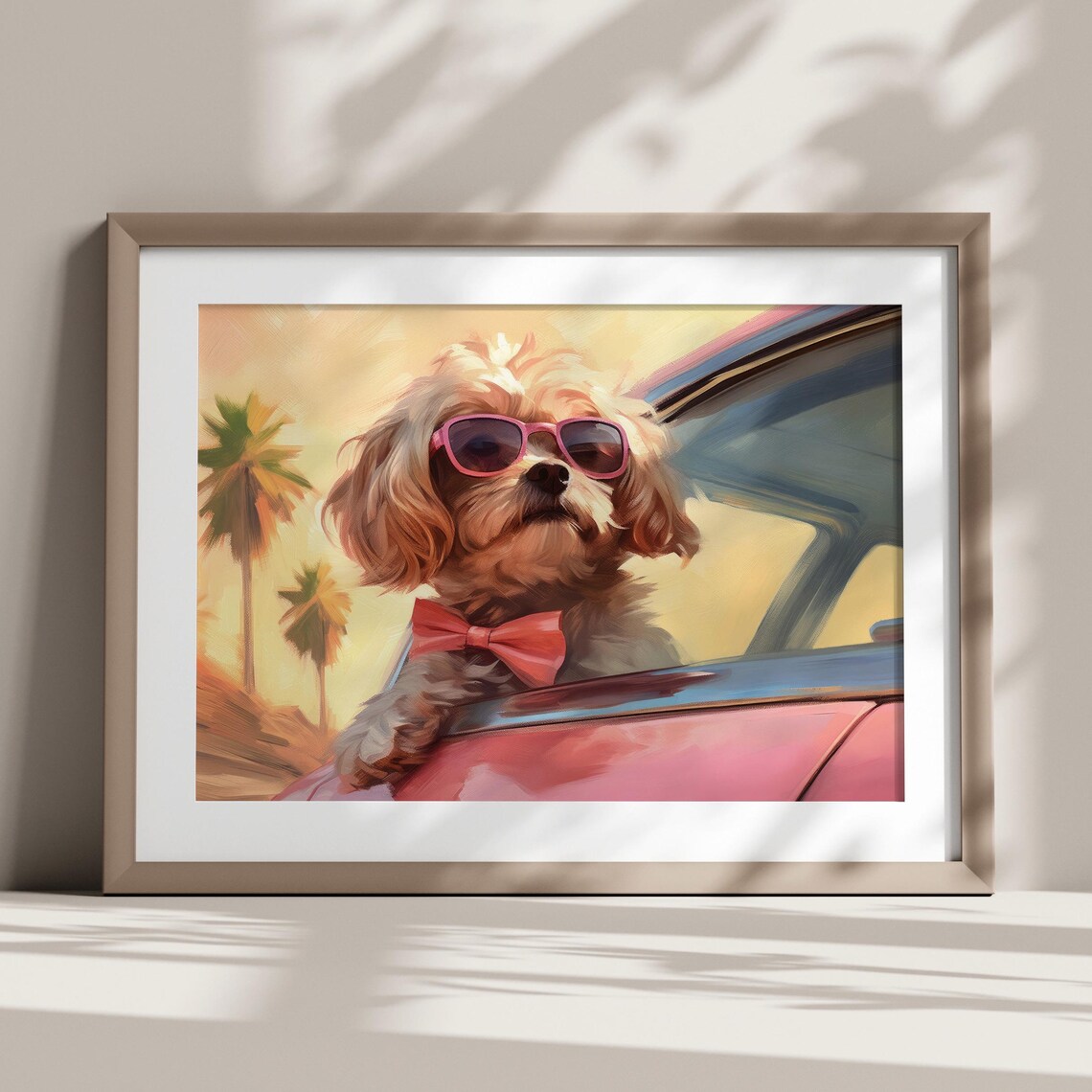 Cute Cavapoo Girly Art Print, Retro Summer Style - Image 6