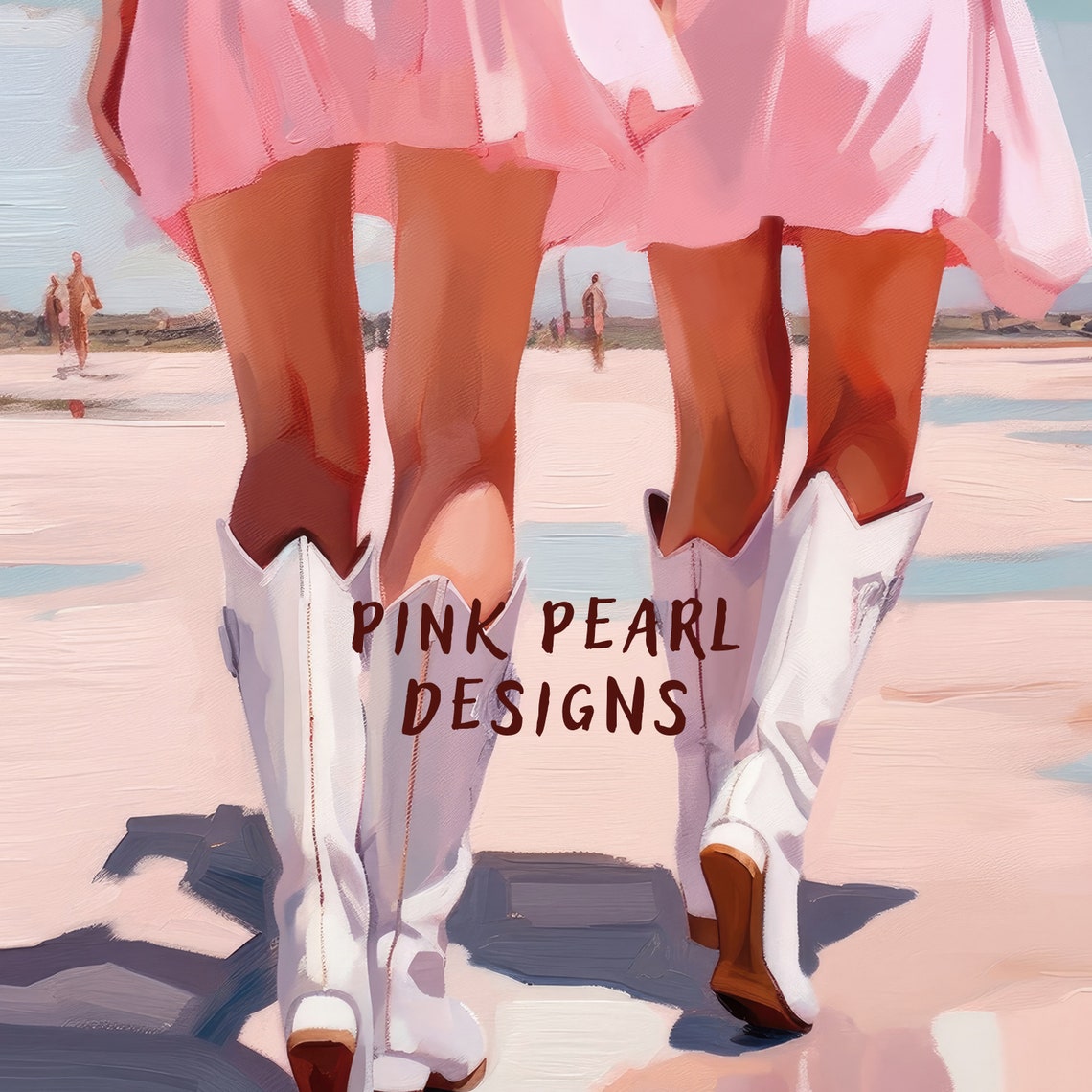 Coastal Cowgirls Girly Wall Art Print Cowgirl Boots Trendy Poster Preppy Western Room Decor Western Girls - Image 6