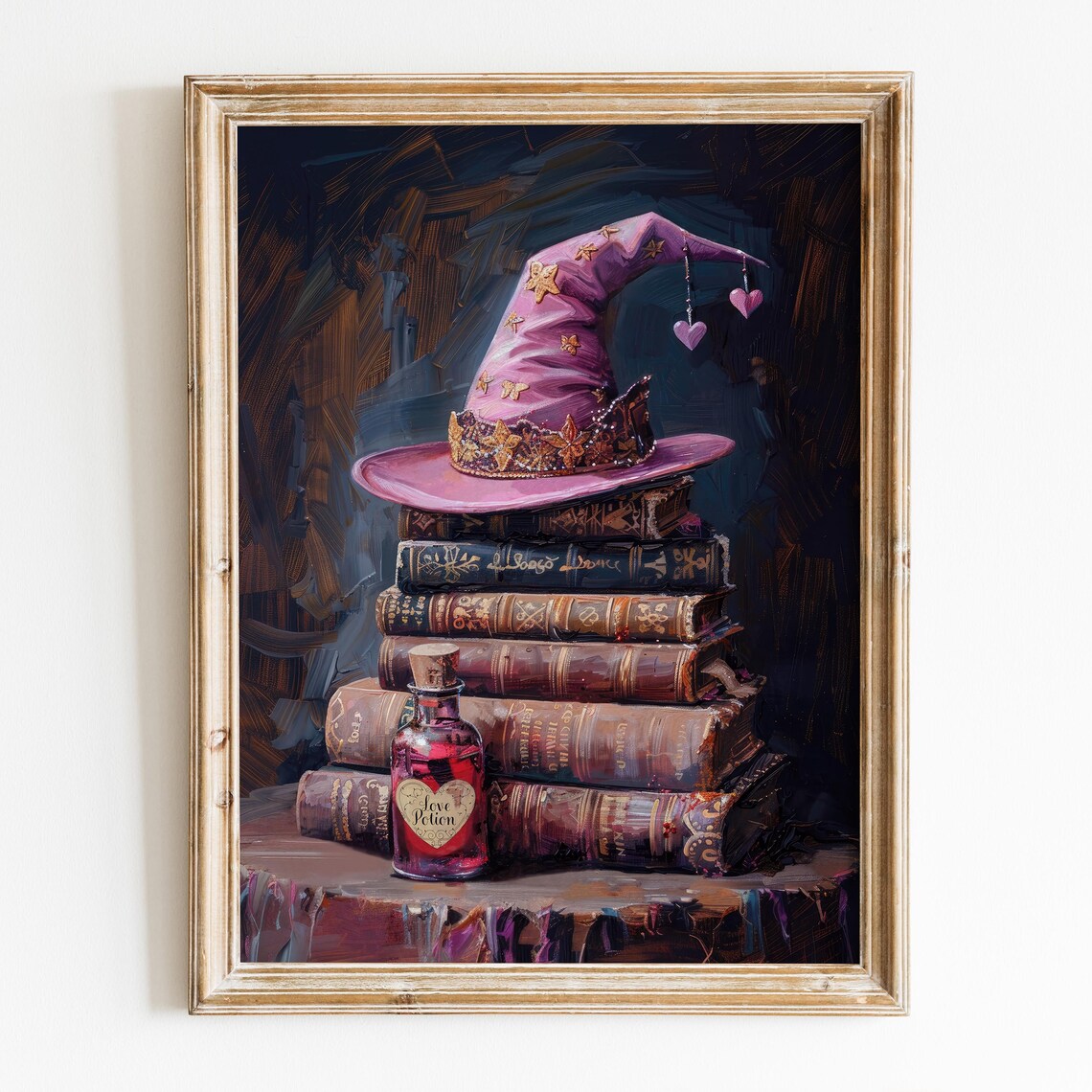 Pink Witch Hat and Books Halloween Poster, Dark Academia - Image 5