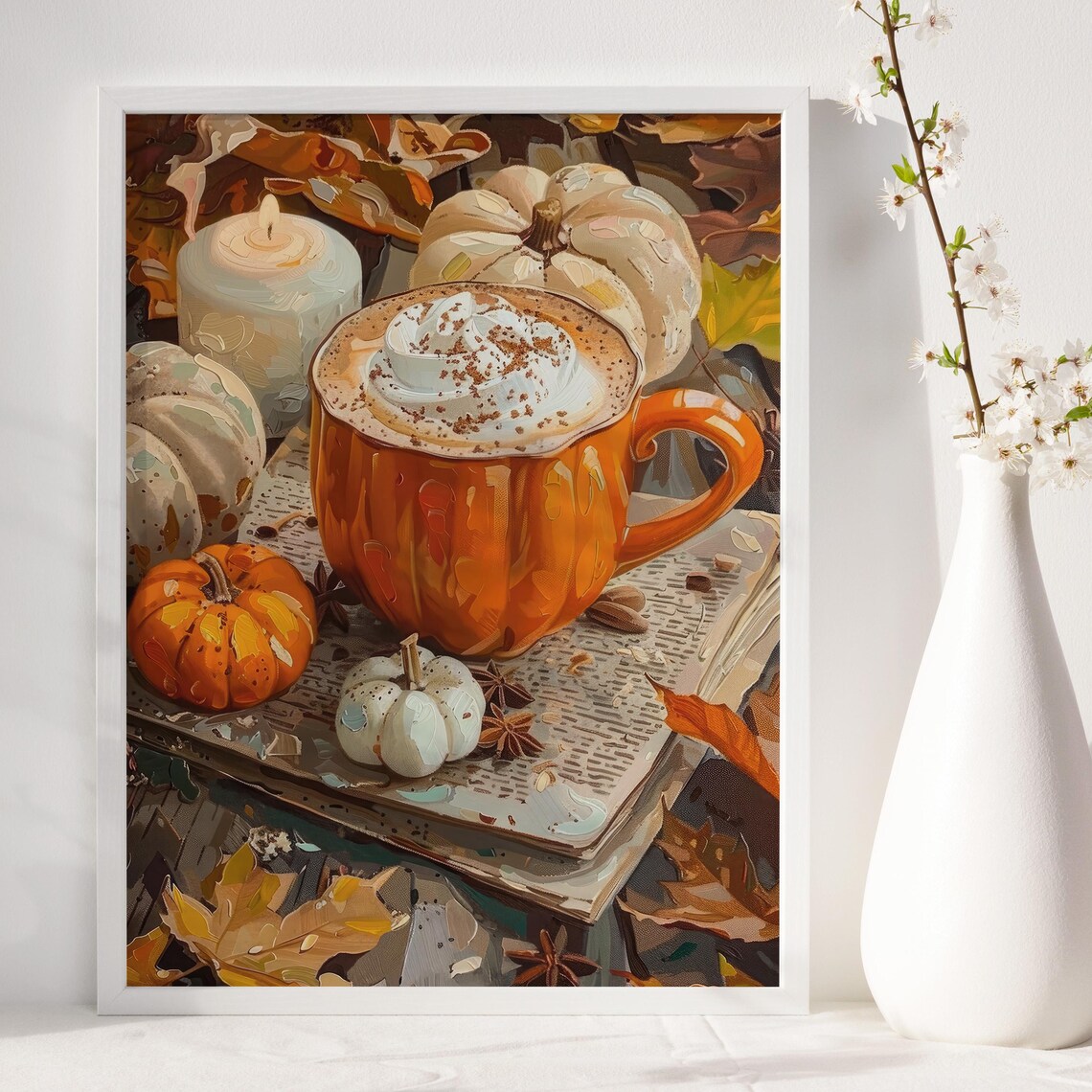 Pumpkin Spice Latte Preppy Fall Art Print - Image 4