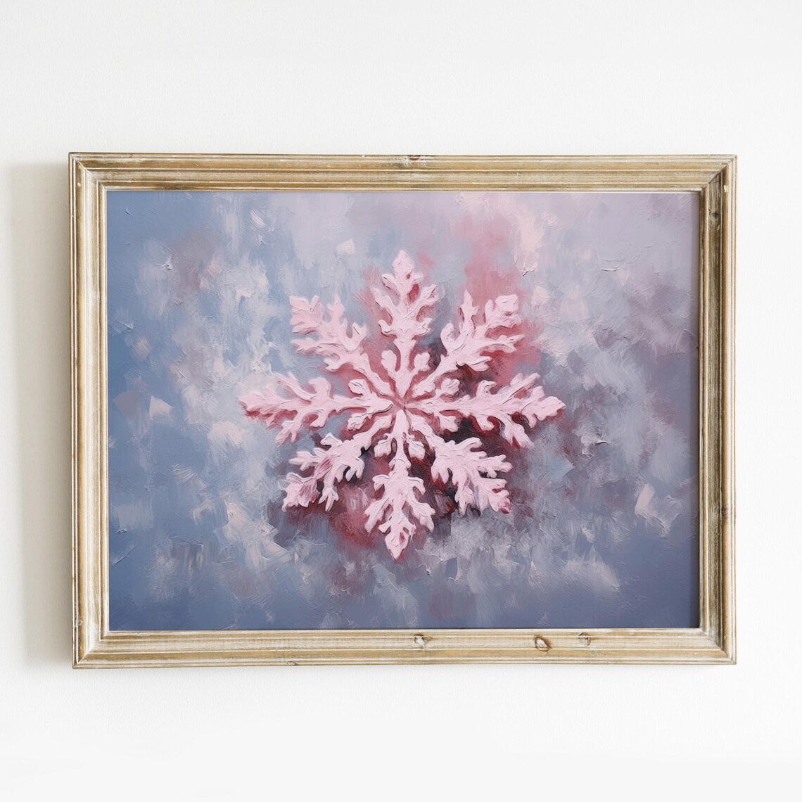 Pink Snowflake Preppy Winter Christmas Art Print - Image 8
