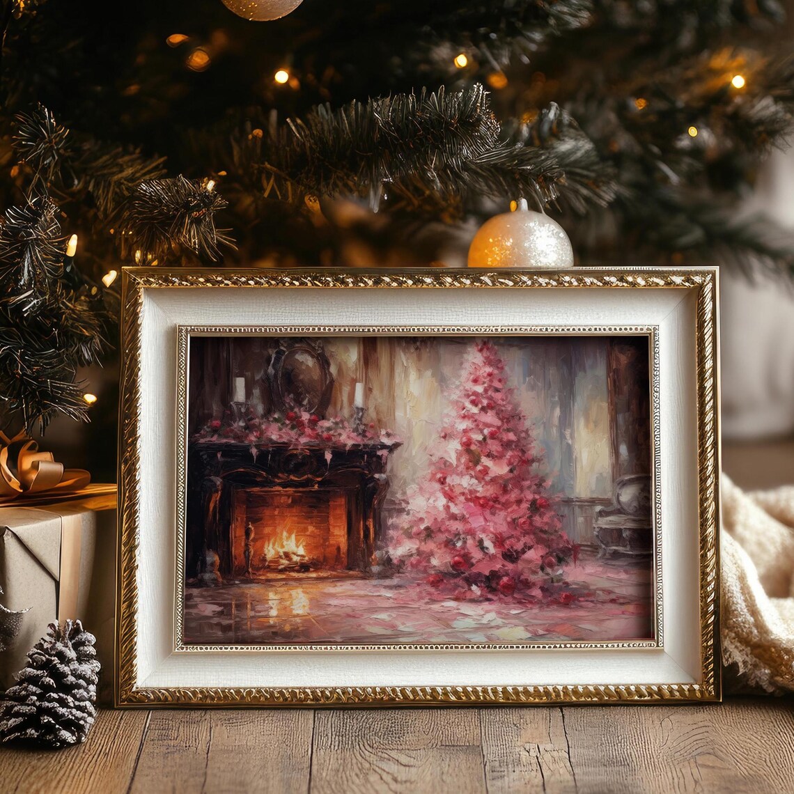 Vintage Christmas Tree Christmas Room Decor Art Print
