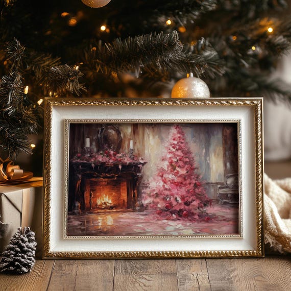 Vintage Christmas Tree Christmas Room Decor Art Print