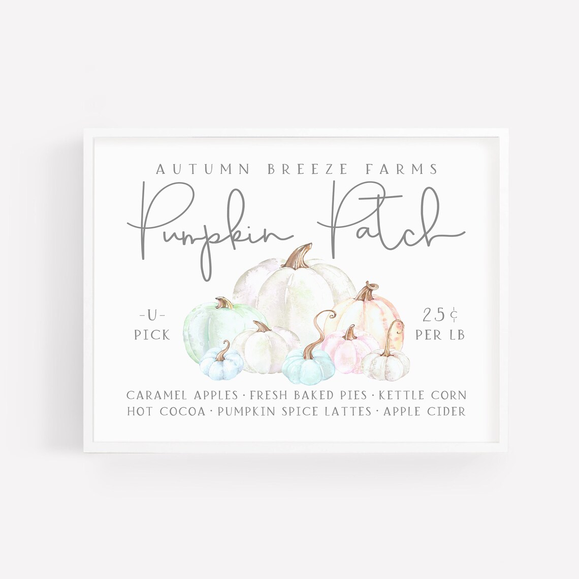 Instant Pumpkin Patch Sign, Pastel Autumn Wall Art - Image 3