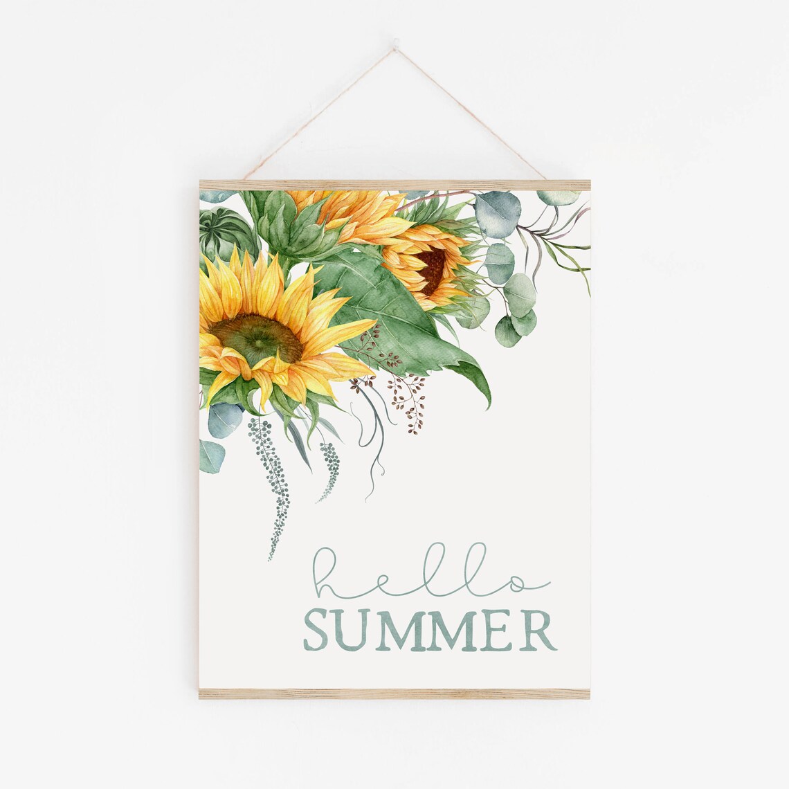 Hello Summer Sunflower Art Print, Farmhouse Decor - Image 3