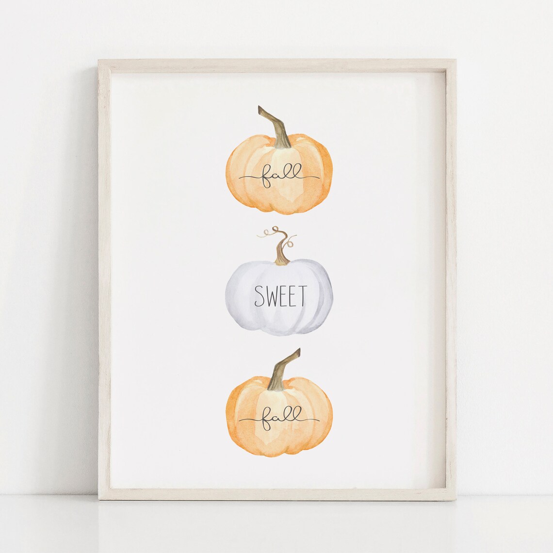 Fall Sweet Fall Autumn Mini Pumpkins Stack Art Print