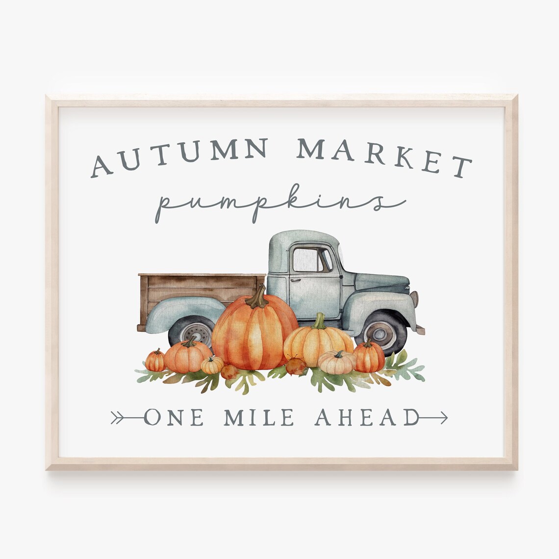 Autumn Market Pumpkins Art Print, Nostalgic Fall Truck - Image 5