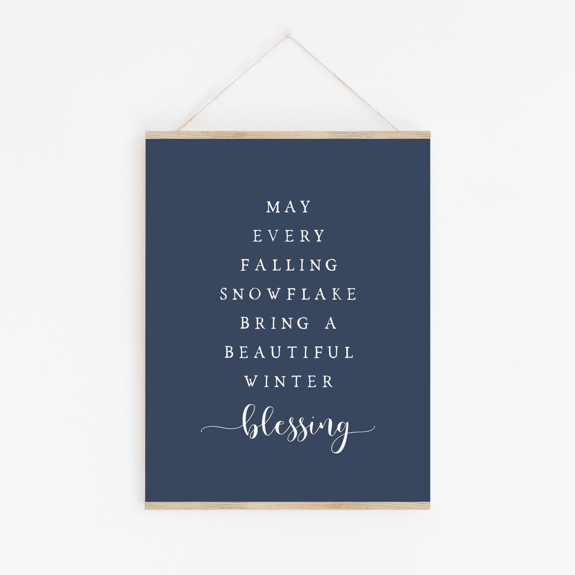 Winter Blessing Quote Minimalist Christmas Art Print - Image 2
