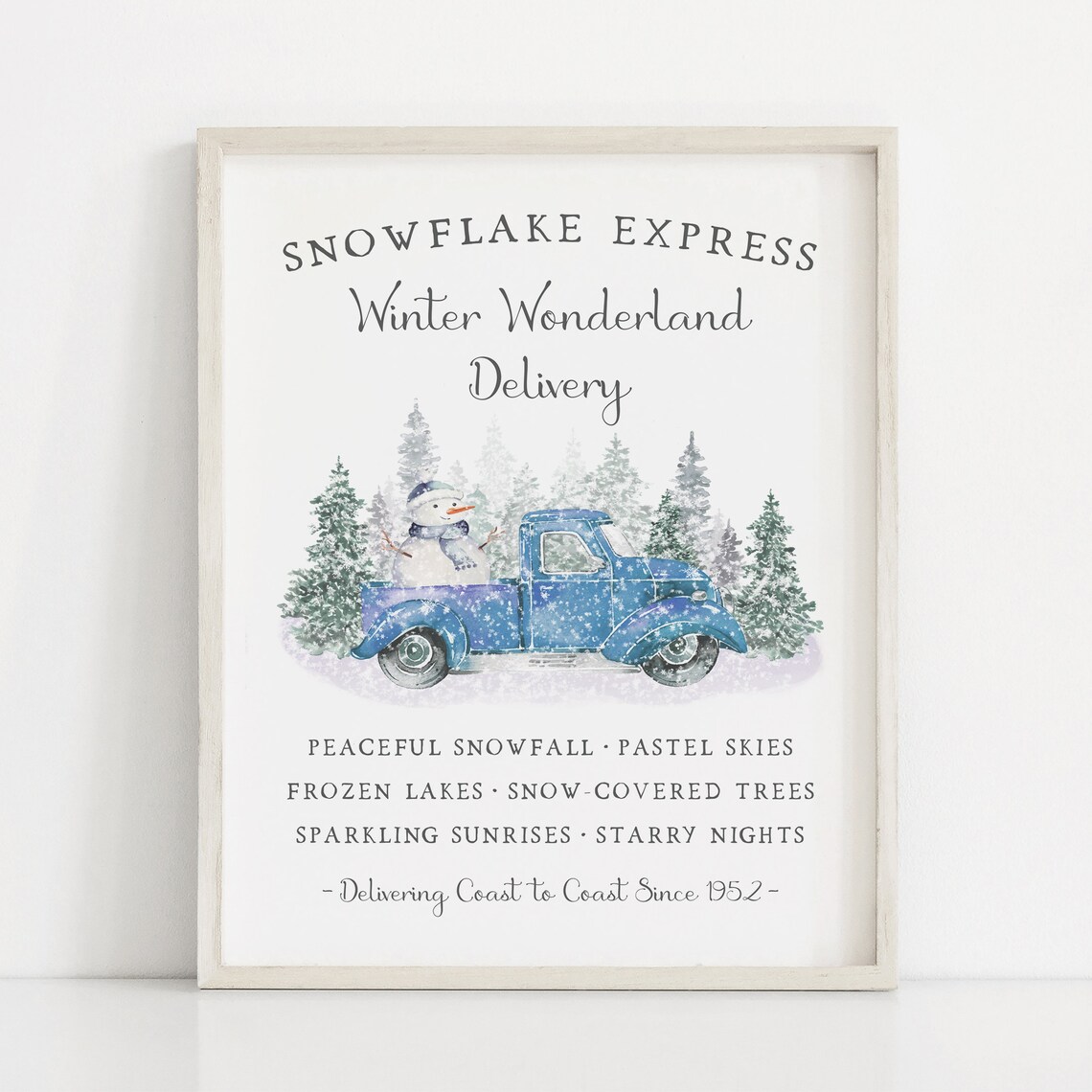 Winter Truck Vintage Farmhouse Christmas Art Print - Image 3