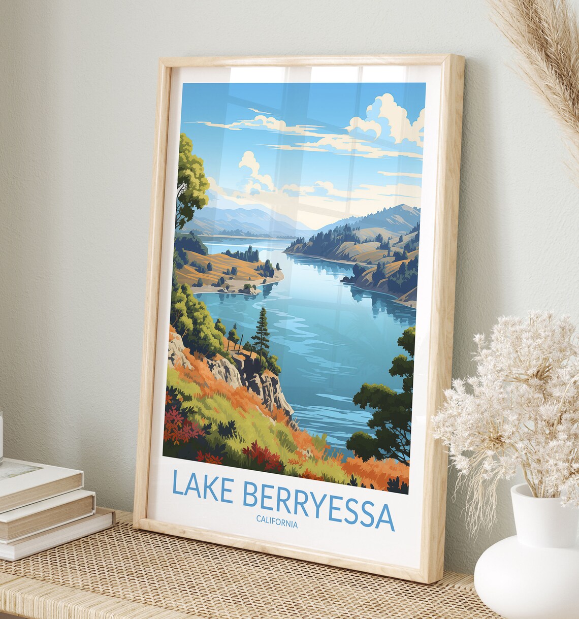 Lake Berryessa California Hilltop Overlook Rocky Cliffs Poster
